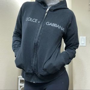 Dolce & Gabbana Basic zipup jacket hoodie sweatshirt black gray